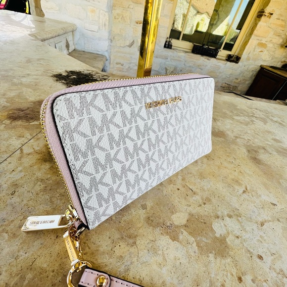 Michael Kors Dome Medium Signature Satchel&wallet powdered blush NWT - Picture 11 of 15